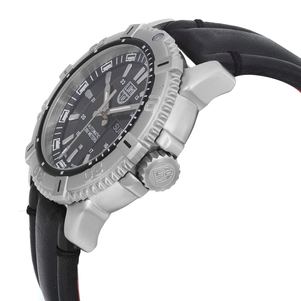 View Of Crown Facing Side Of Luminox XS.6501.NV Stainless Steel Watch Pre Owned Condition