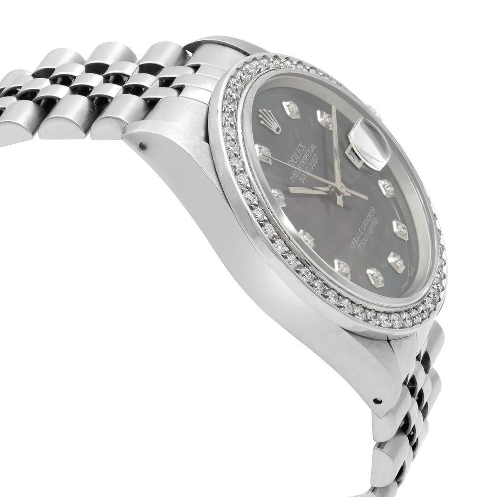 View Of Opposite Crown Facing Side Of Rolex 16220 Stainless Steel Watch Pre Owned Condition