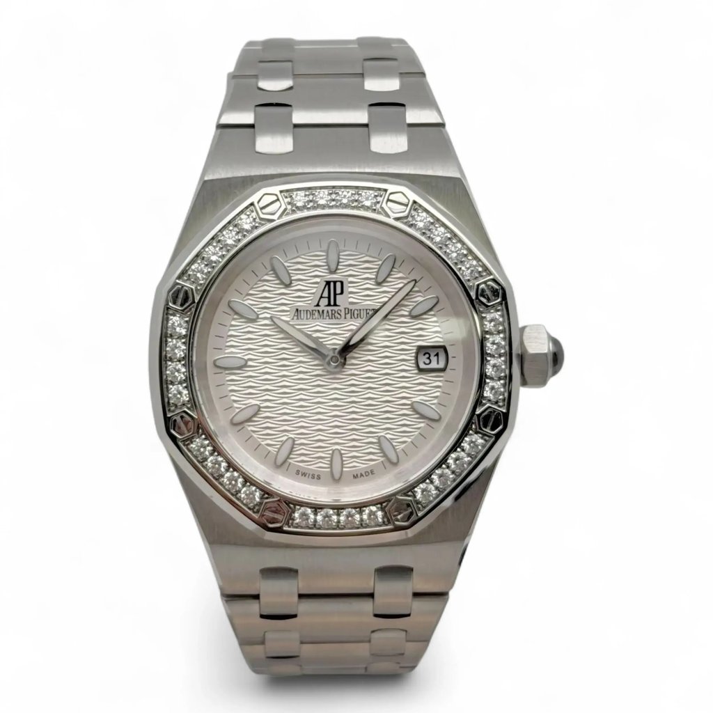 Front Full View Of Audemars Piguet 67601ST Stainless Steel Watch Pre Owned Condition Excellent