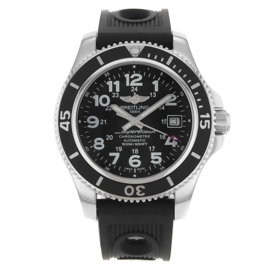 Front Full View Of Breitling A17365C9/BD67-225 Stainless Steel Watch Pre Owned Condition {Product Condition}