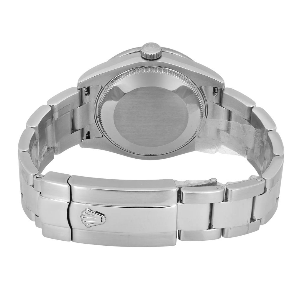 Back View Of Solid Back Case And Closed Stainless Steel Band Of Rolex 178240 Watch Pre Owned Condition