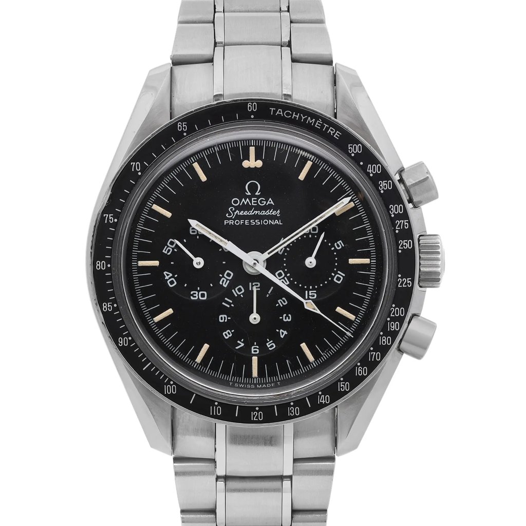 Up Close Front Facing Picture Of OMEGA 345.0022 Stainless Steel Watch Pre Owned Condition