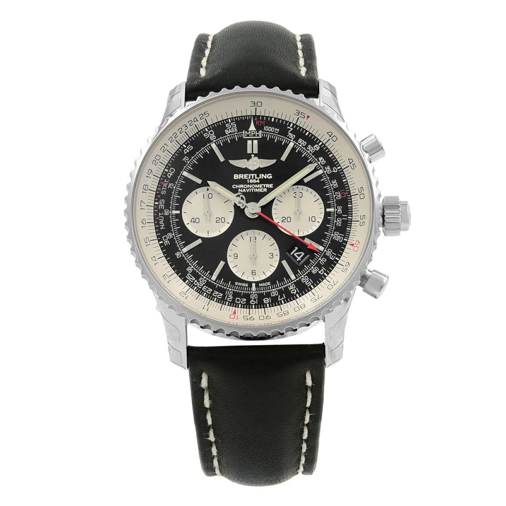 Front Full View Of Breitling AB031021/BF77-441X Stainless Steel Watch Display Model Condition {Product Condition}