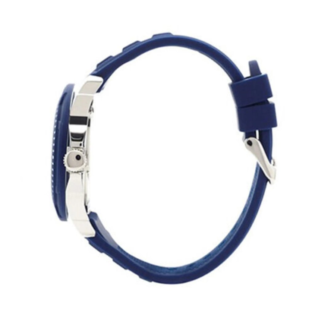 View Of Crown Facing Side Of GUESS W0967G2 Stainless Steel Watch Display Model Condition