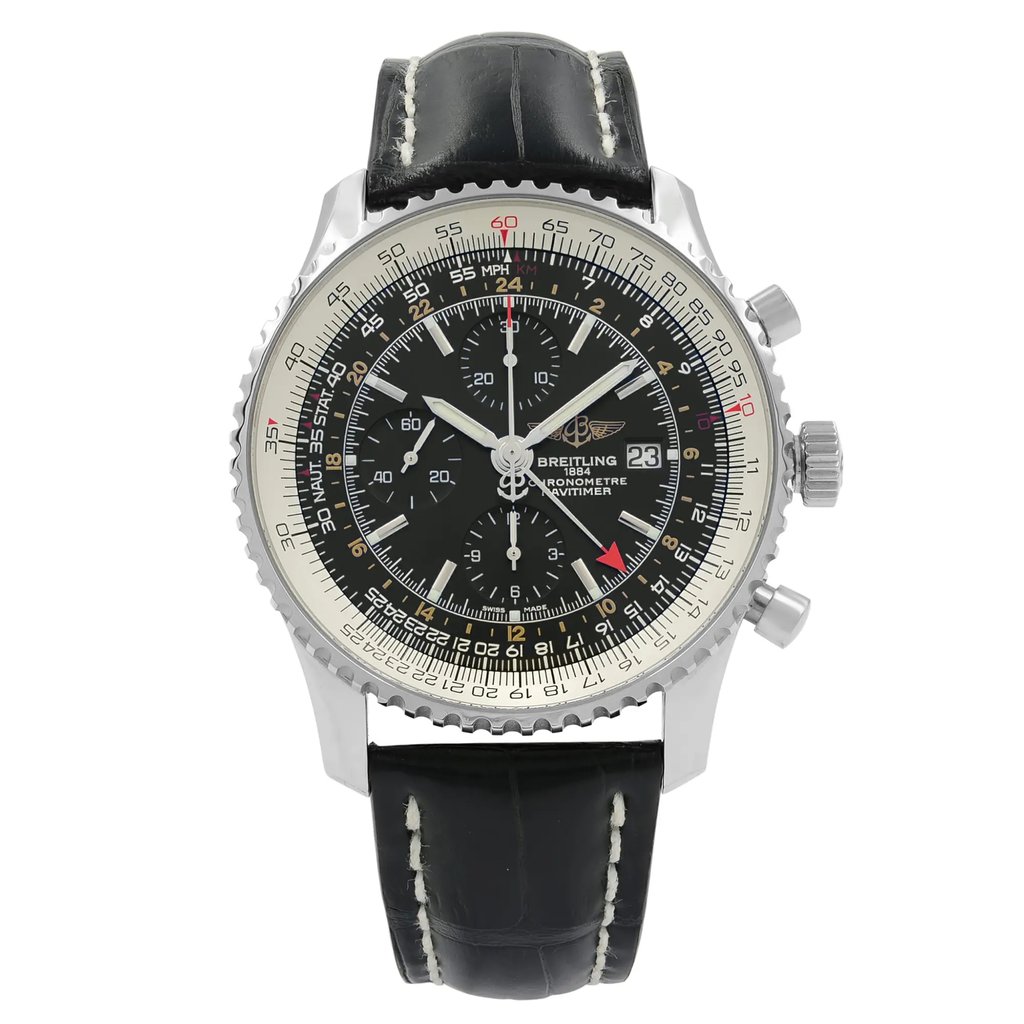 Front Full View Of Breitling A2432212/B726-441X Stainless Steel Watch Display Model Condition {Product Condition}