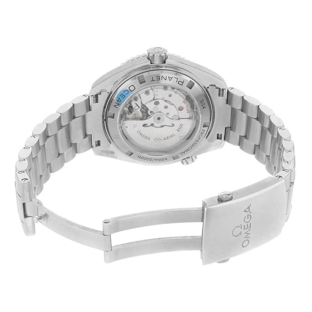 Back View Of {Caseback} Back Case And Open Stainless Steel Band Of OMEGA 232.30.46.21.01.001 Watch Unworn Condition