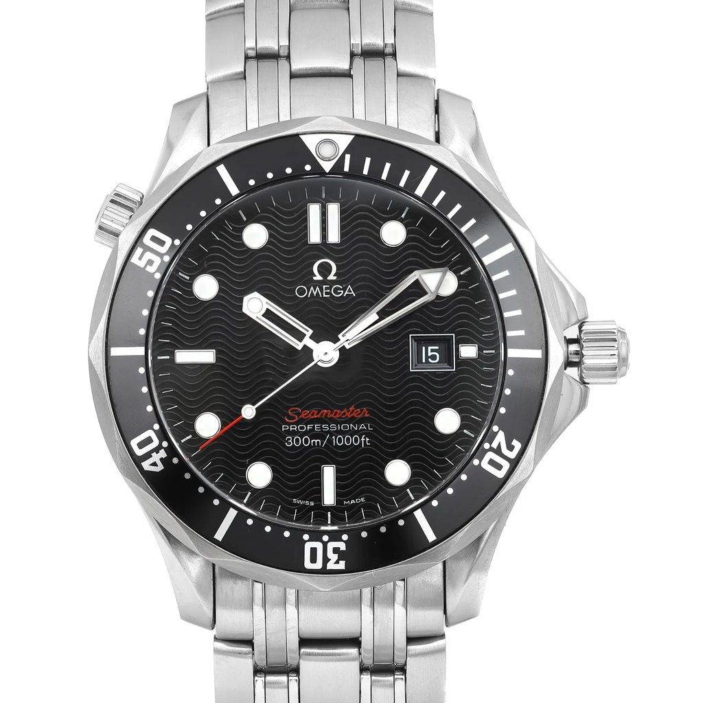 Up Close Front Facing Picture Of OMEGA 212.30.41.61.01.001 Stainless Steel Watch Pre Owned Condition