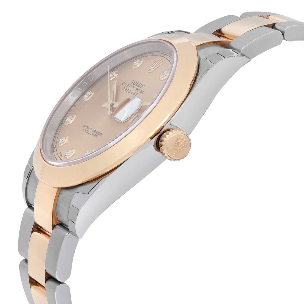 View Of Crown Facing Side Of Rolex 126303-0009 Stainless Steel Watch Display Model Condition