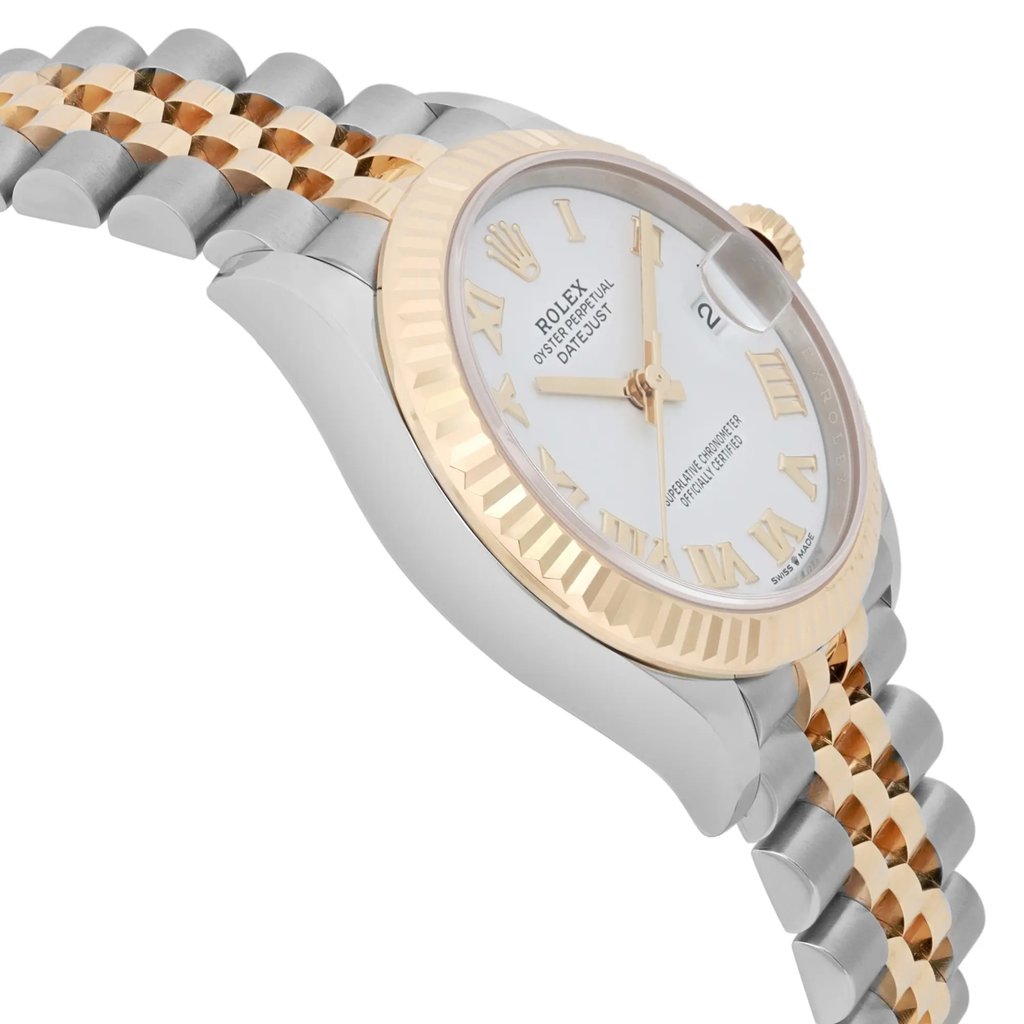 View Of Opposite Crown Facing Side Of Rolex 278273 Stainless Steel Watch New Condition