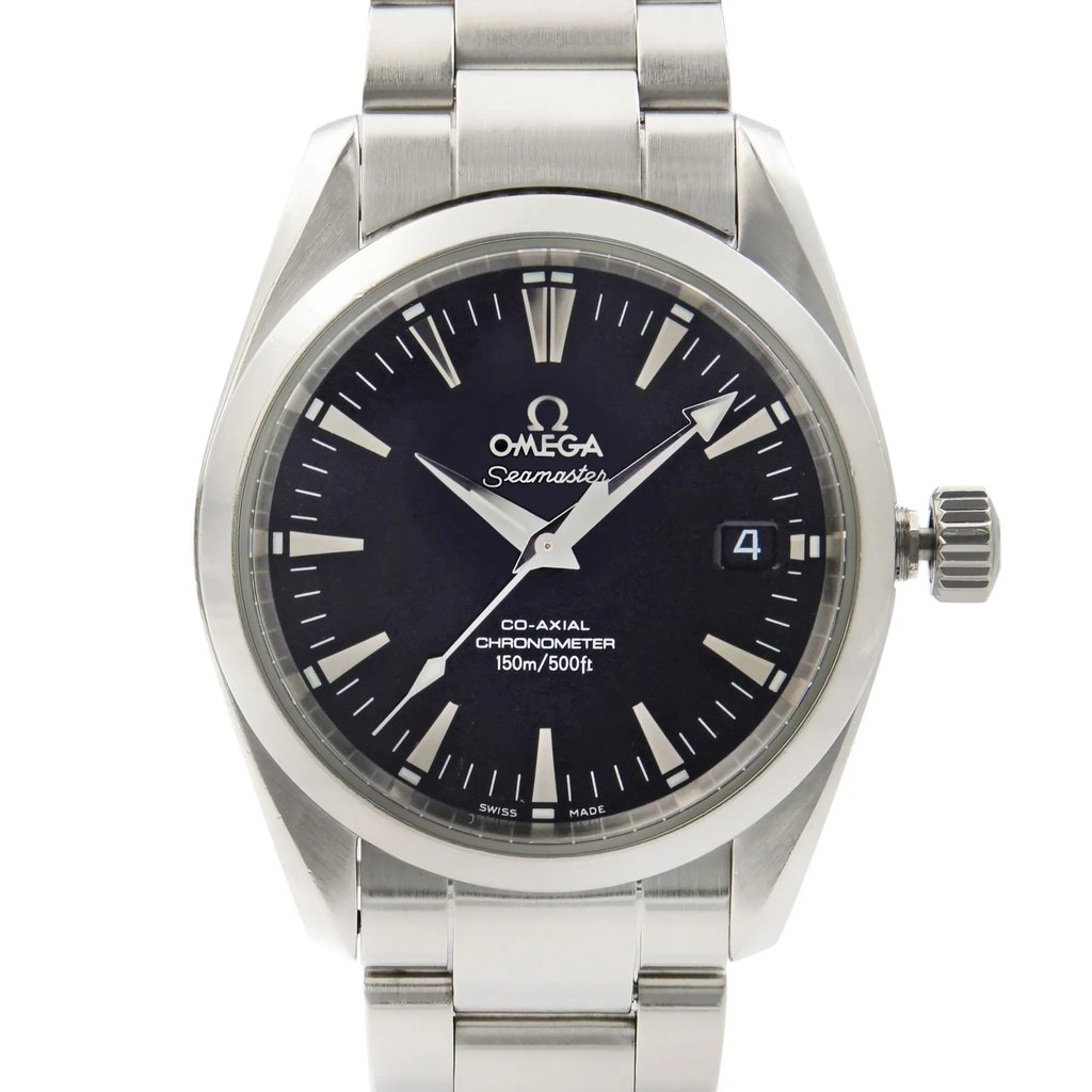 Up Close Front Facing Picture Of OMEGA 2504.50.00 Stainless Steel Watch Pre Owned Condition