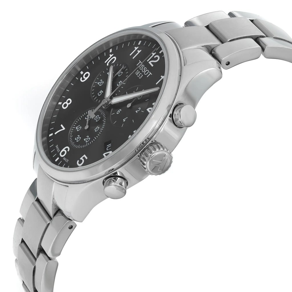 View Of Crown Facing Side Of Tissot T116.617.11.057.01 Stainless Steel Watch Pre Owned Condition