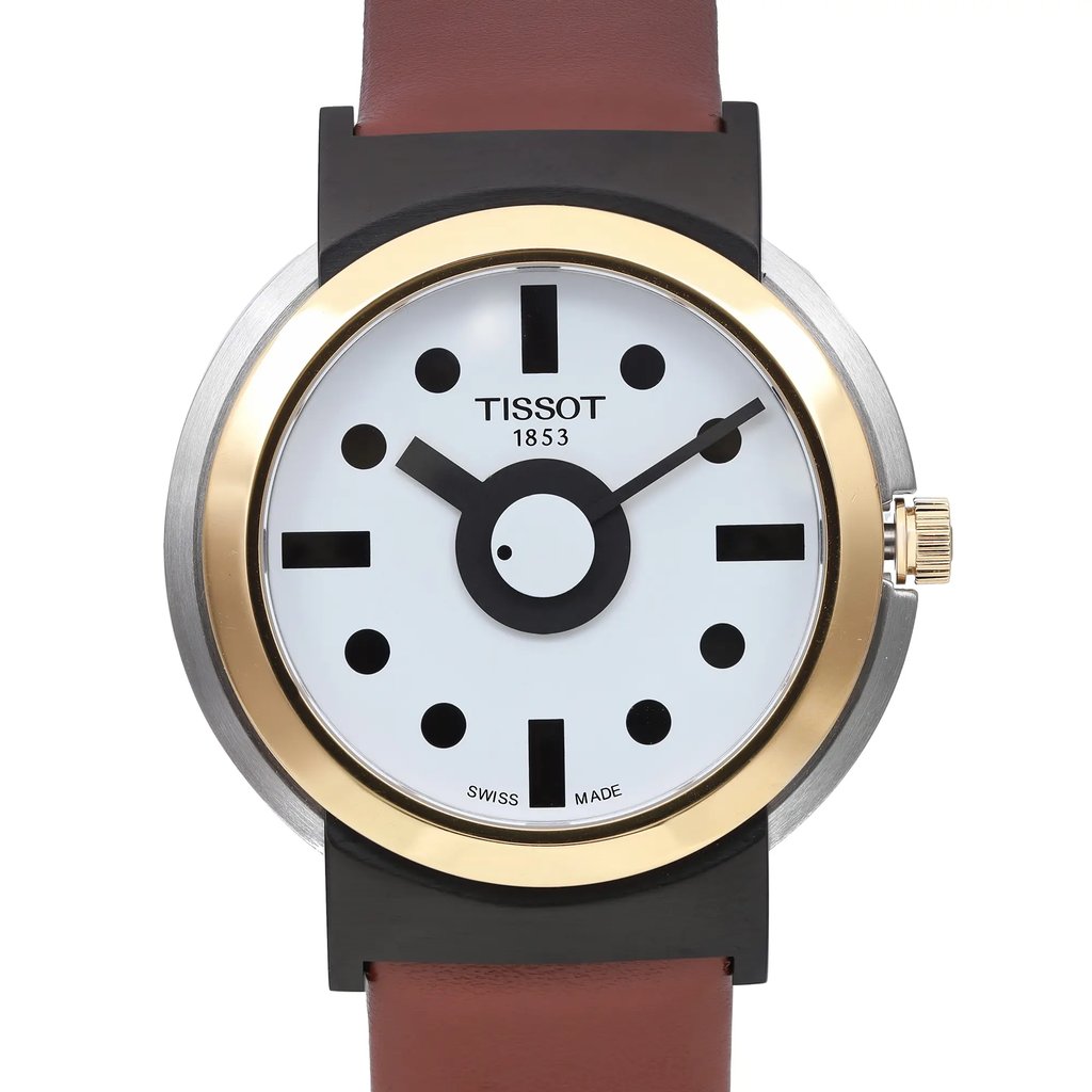 Up Close Front Facing Picture Of Tissot T134.410.27.011.00 Stainless Steel Watch New With Defects Condition