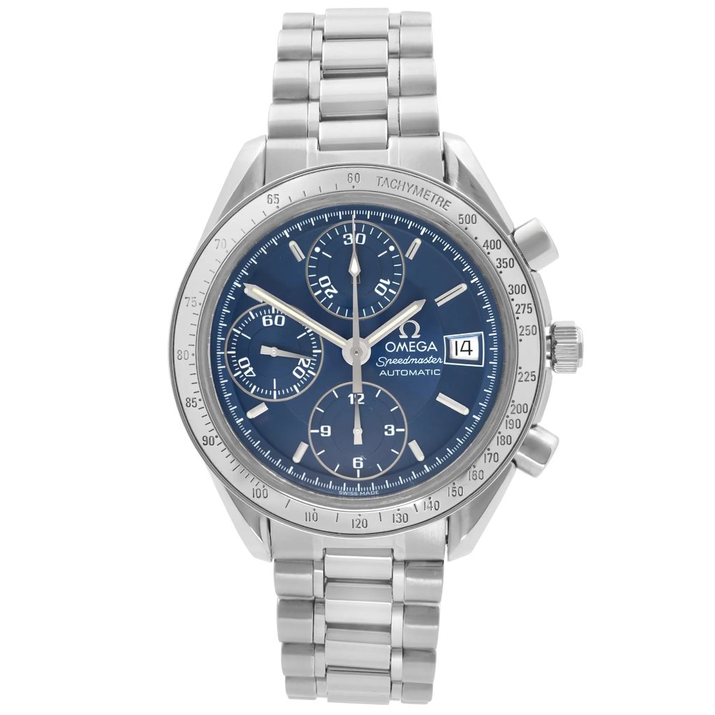 Front Full View Of OMEGA 3511.80.00 Stainless Steel Watch Pre Owned Condition {Product Condition}