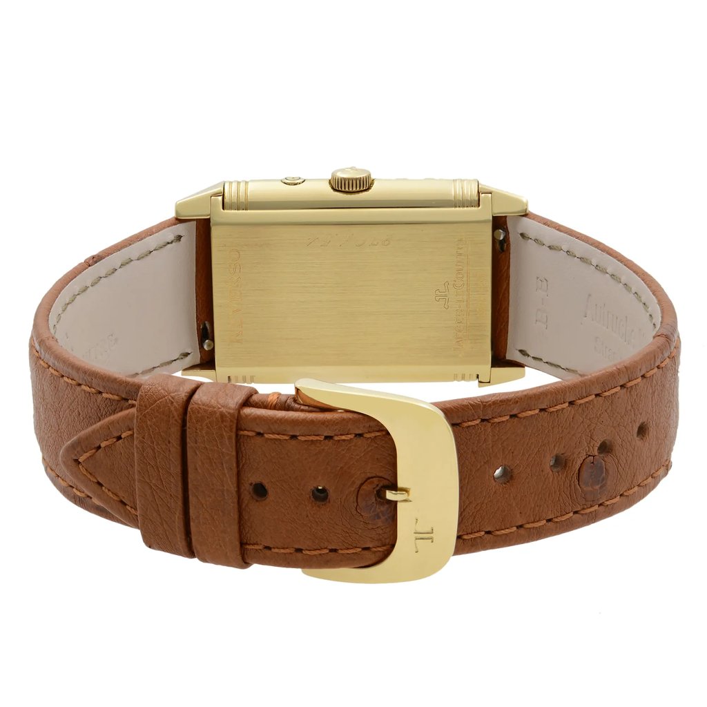 Back View Of Solid Back Case And Closed Leather Band Of Jaeger-LeCoultre 270.1.54 Watch Pre Owned Condition