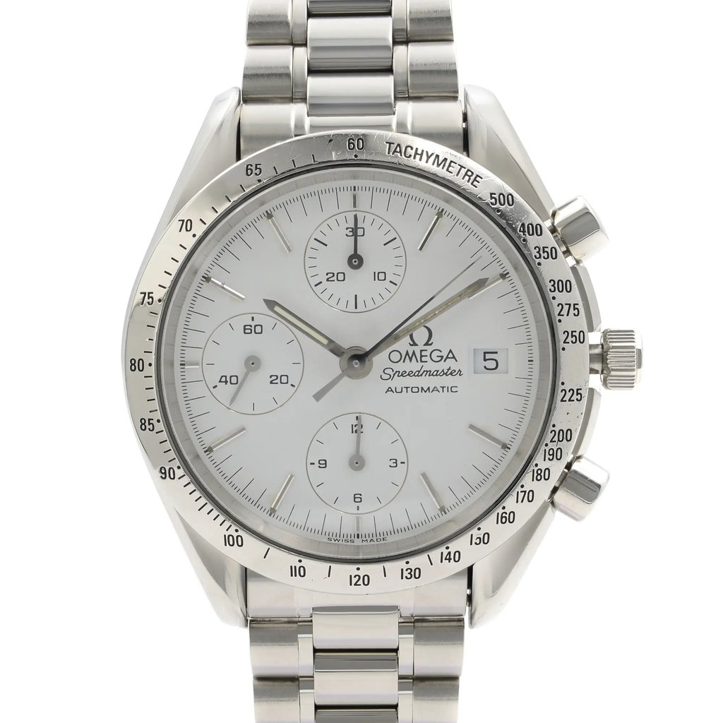 Up Close Front Facing Picture Of OMEGA 3511.20.00 Stainless Steel Watch Pre Owned Condition