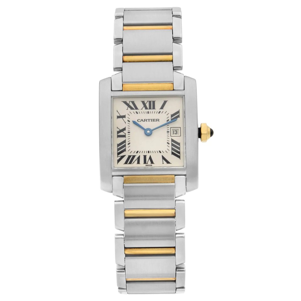 Front Full View Of Cartier W51012Q4 Stainless Steel Watch Pre Owned Condition {Product Condition}