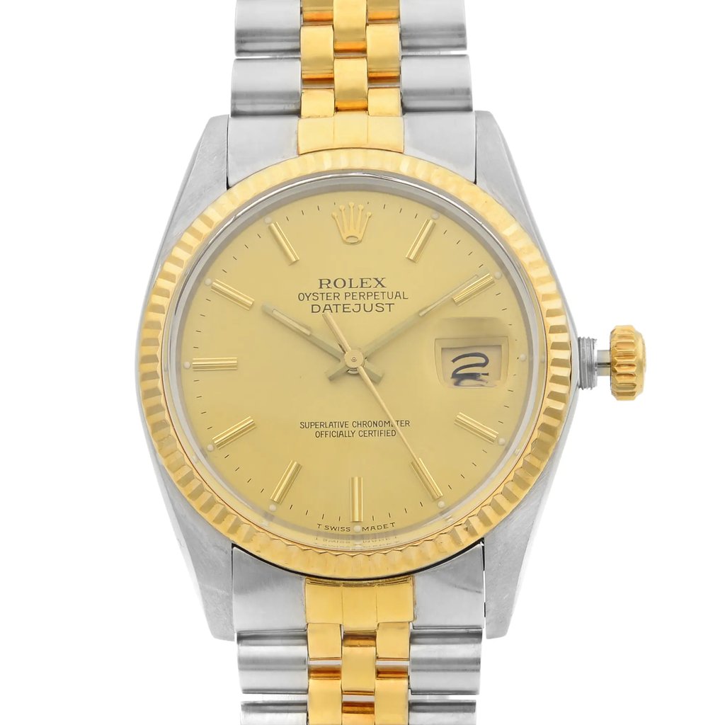 Up Close Front Facing Picture Of Rolex 16013 Stainless Steel Watch Pre Owned Condition