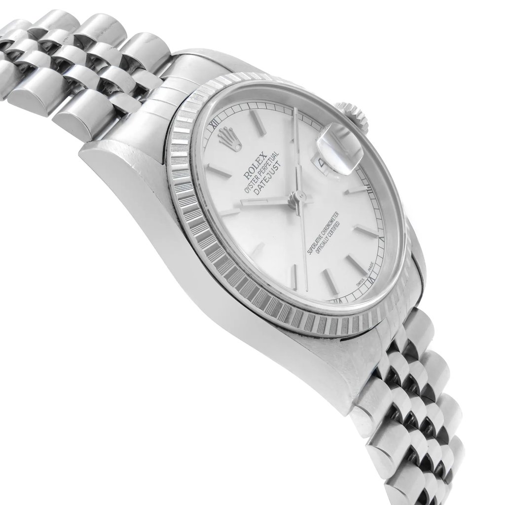 View Of Opposite Crown Facing Side Of Rolex 16220 Stainless Steel Watch Pre Owned Condition