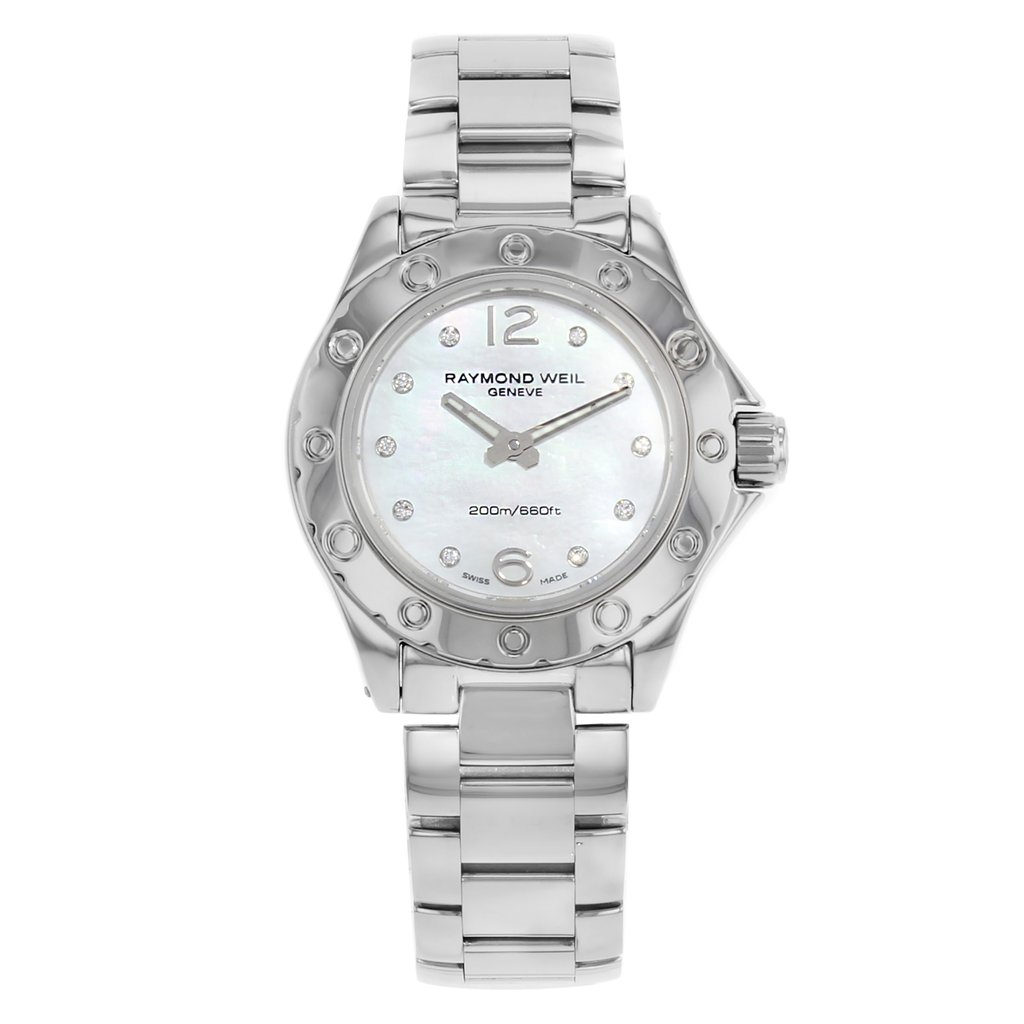 Front Full View Of RAYMOND WEIL 3170-ST-05985 Stainless Steel Watch Pre Owned Condition {Product Condition}
