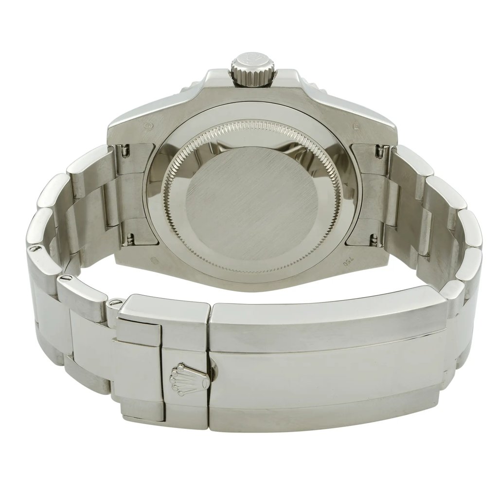 Back View Of Screwback Back Case And Closed White Gold Band Of Rolex 116619 Watch Pre Owned Condition