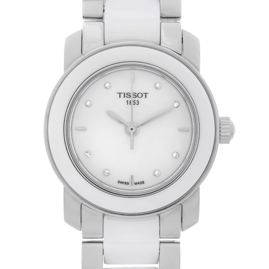 Up Close Front Facing Picture Of Tissot T064.210.22.016.00 Stainless Steel Watch Display Model Condition