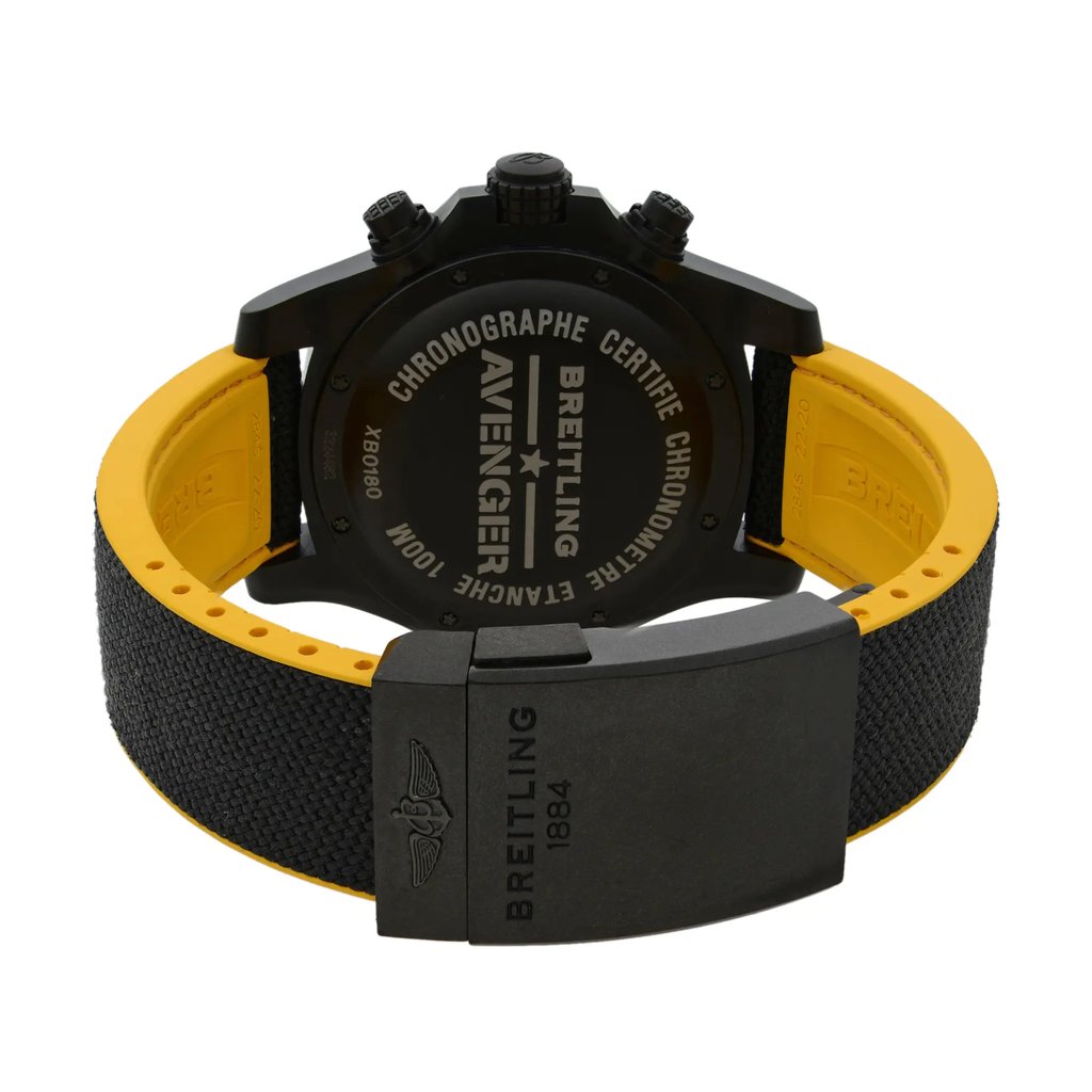 Back View Of {Caseback} Back Case And Closed Rubber Band Of Breitling XB0180E4/BF31-284S Watch Pre Owned Condition