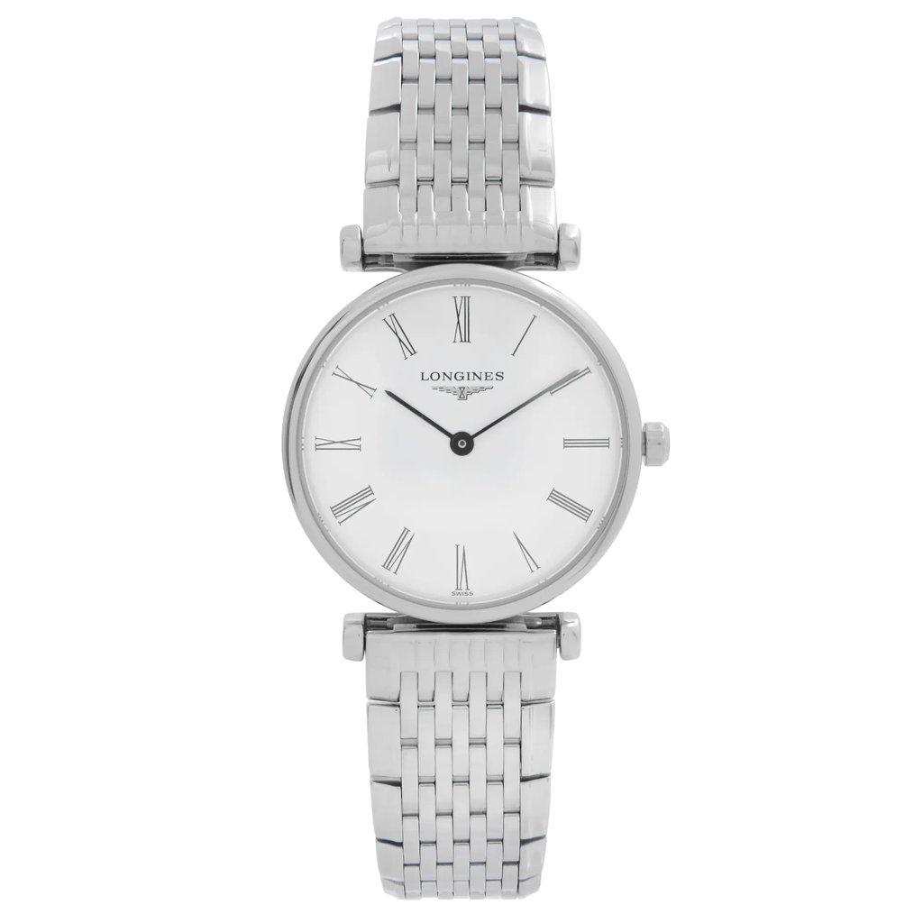 Front Full View Of Longines L4.209.4.11.6 Stainless Steel Watch Pre Owned Condition Good