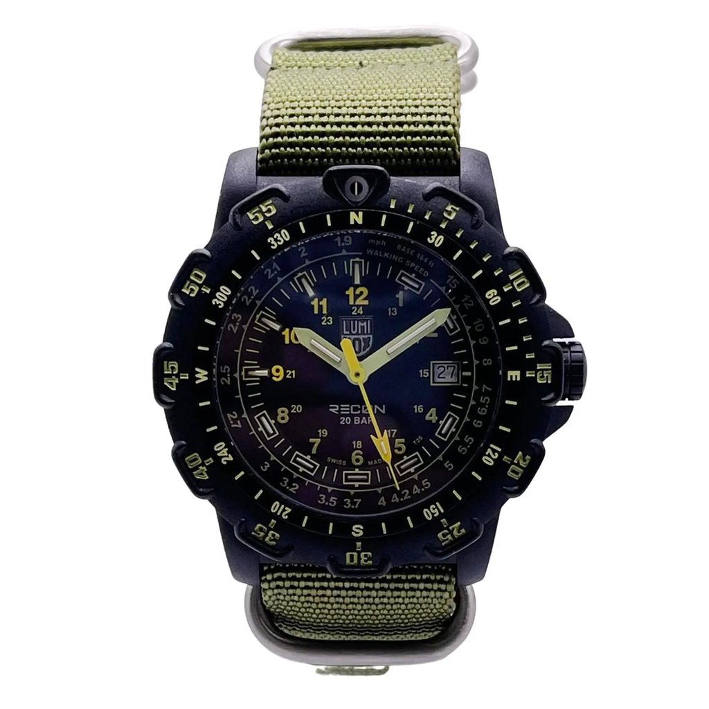 Up Close Front Facing Picture Of Luminox  XL.8826.MI Carbon Watch Display Model Condition