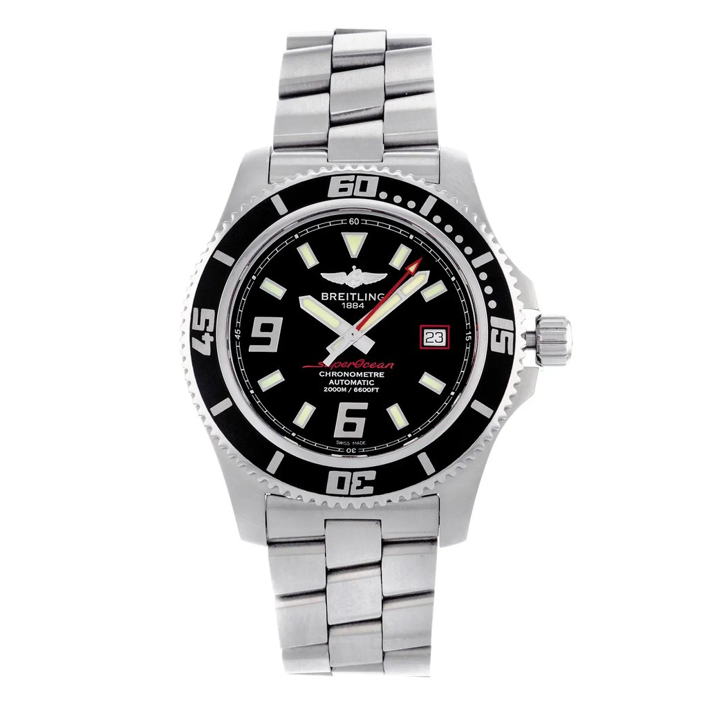 Front Full View Of Breitling A1739102/BA76-162A Stainless Steel Watch Display Model Condition {Product Condition}