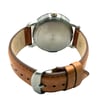 Back View Of Screwback Back Case And Closed Leather Band Of Wenger 01.1841.105 Watch Display Model Condition