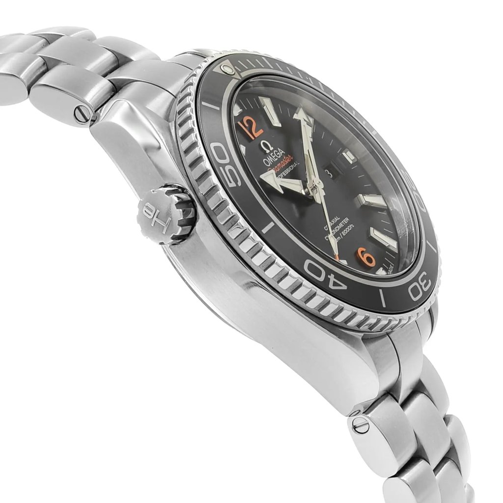 View Of Opposite Crown Facing Side Of OMEGA 232.30.38.20.01.002 Stainless Steel Watch Display Model Condition