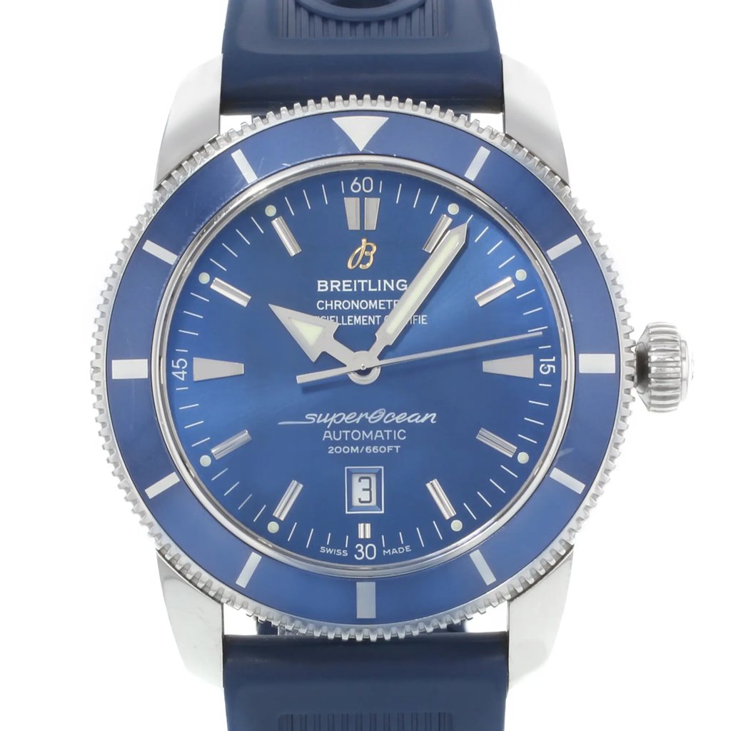 Up Close Front Facing Picture Of Breitling A1732016/C734-205S Stainless Steel Watch Pre Owned Condition
