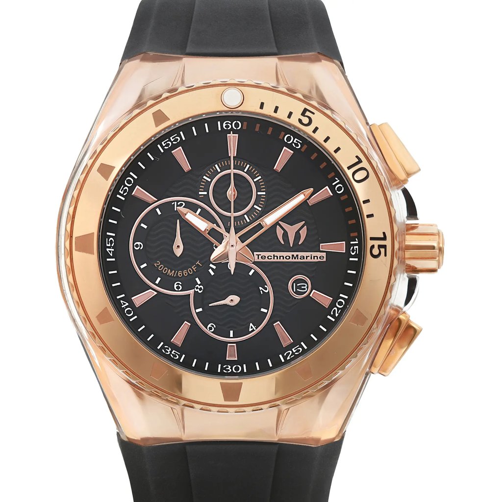Up Close Front Facing Picture Of TechnoMarine 110051 Stainless Steel Watch New With Defects Condition