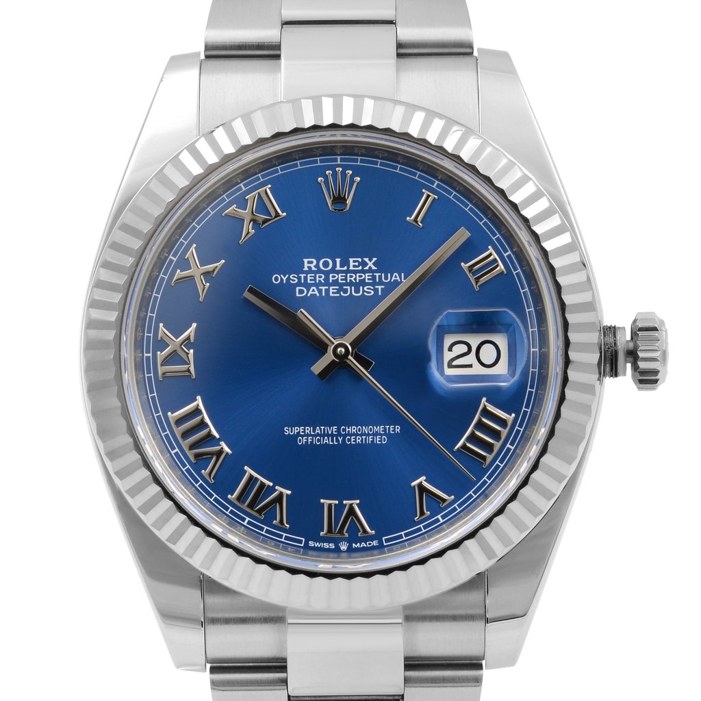 Up Close Front Facing Picture Of Rolex 126334 Stainless Steel Watch Pre Owned Condition