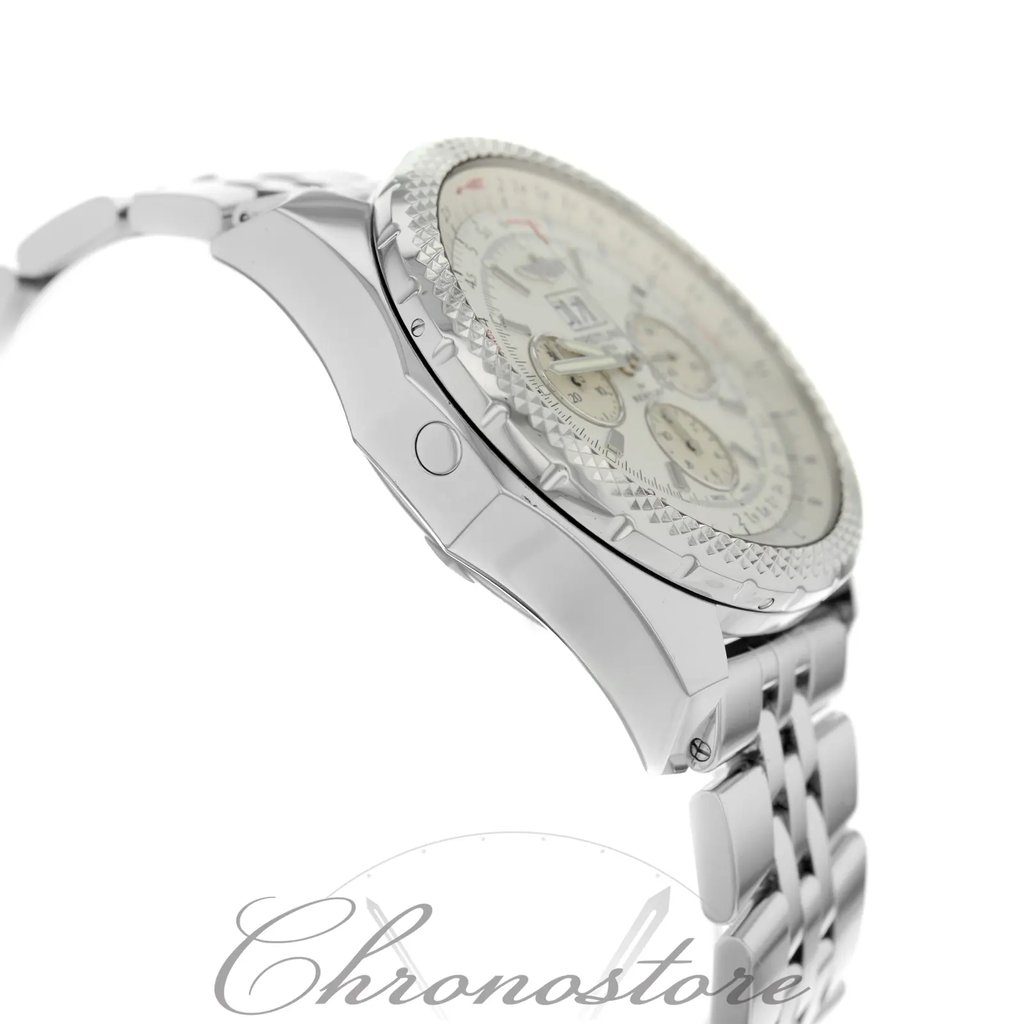 View Of Opposite Crown Facing Side Of Breitling A4436412-G679SS Stainless Steel Watch Display Model Condition