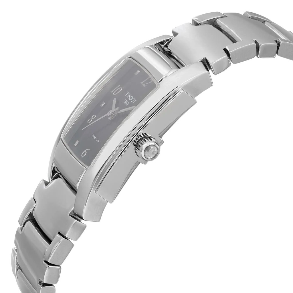 View Of Crown Facing Side Of Tissot T073.310.11.057.00 Stainless Steel Watch Display Model Condition