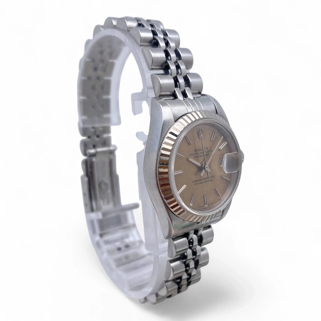 View Of Opposite Crown Facing Side Of Rolex 69174 Stainless Steel Watch Pre Owned Condition
