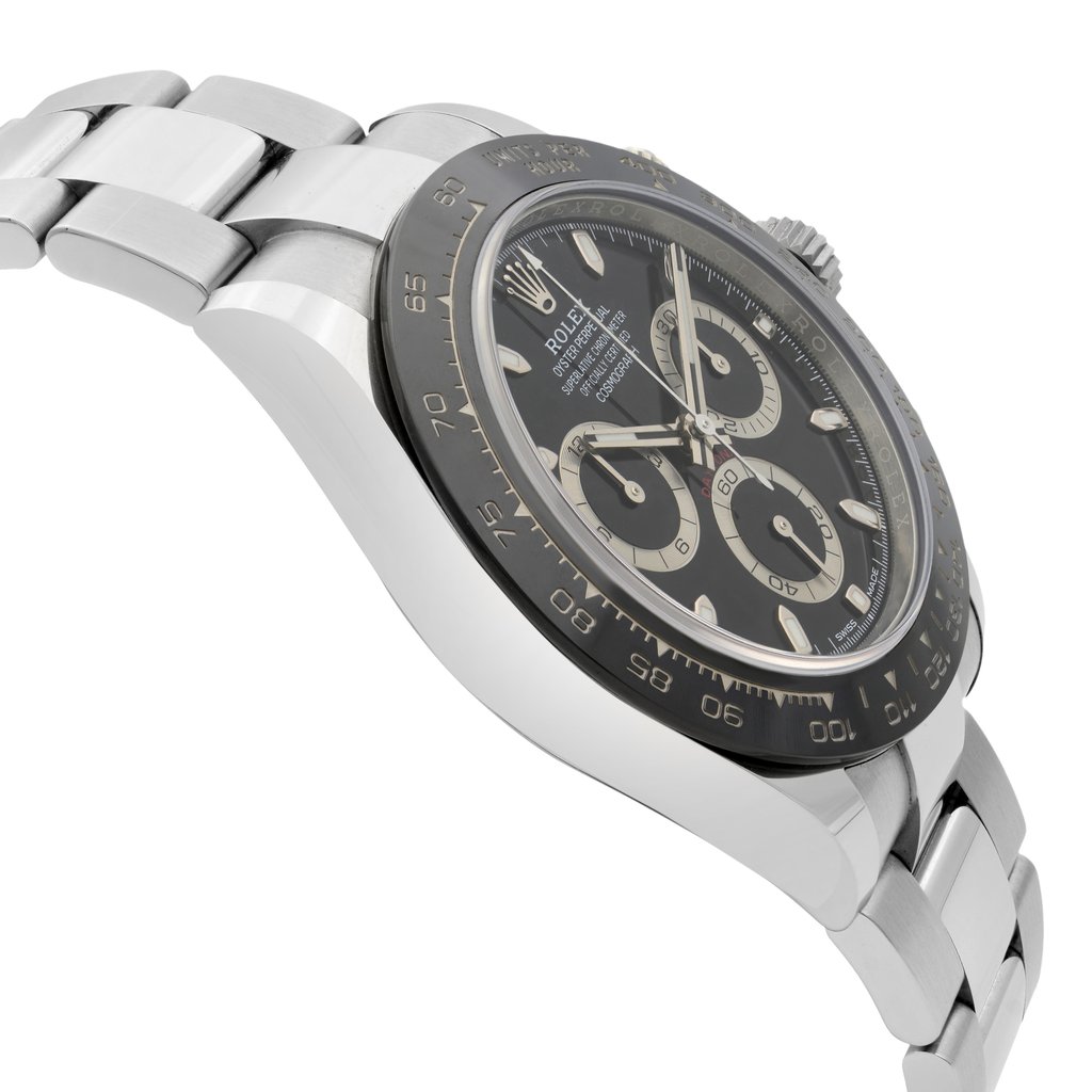 View Of Opposite Crown Facing Side Of Rolex 116500LN Stainless Steel Watch Unworn Condition