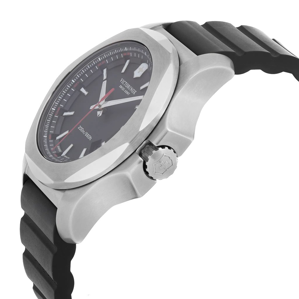 View Of Crown Facing Side Of Victorinox 241682.1 Stainless Steel Watch Pre Owned Condition