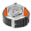 Back View Of {Caseback} Back Case And Closed Leather Band Of IWC IW327001 Watch Unworn Condition