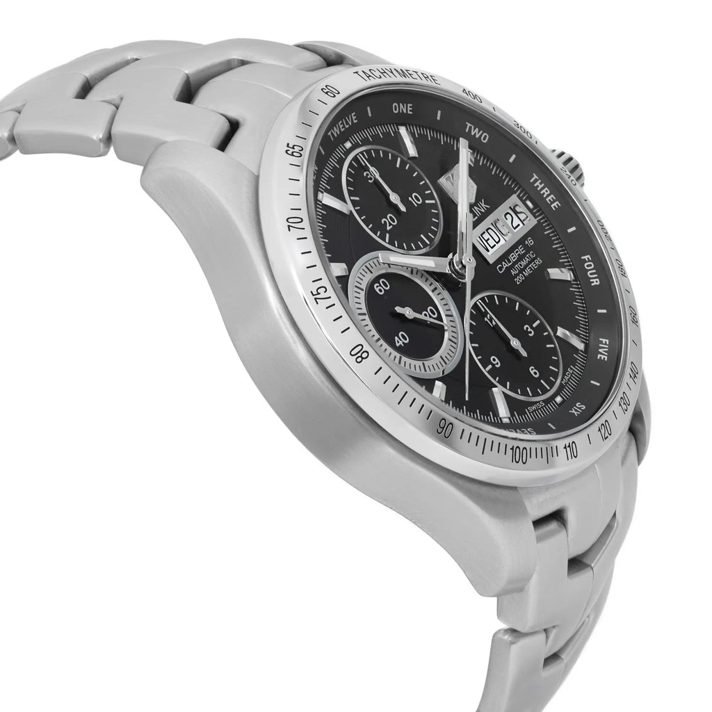 View Of Opposite Crown Facing Side Of TAG Heuer CJF211A.BA0594 Stainless Steel Watch Pre Owned Condition