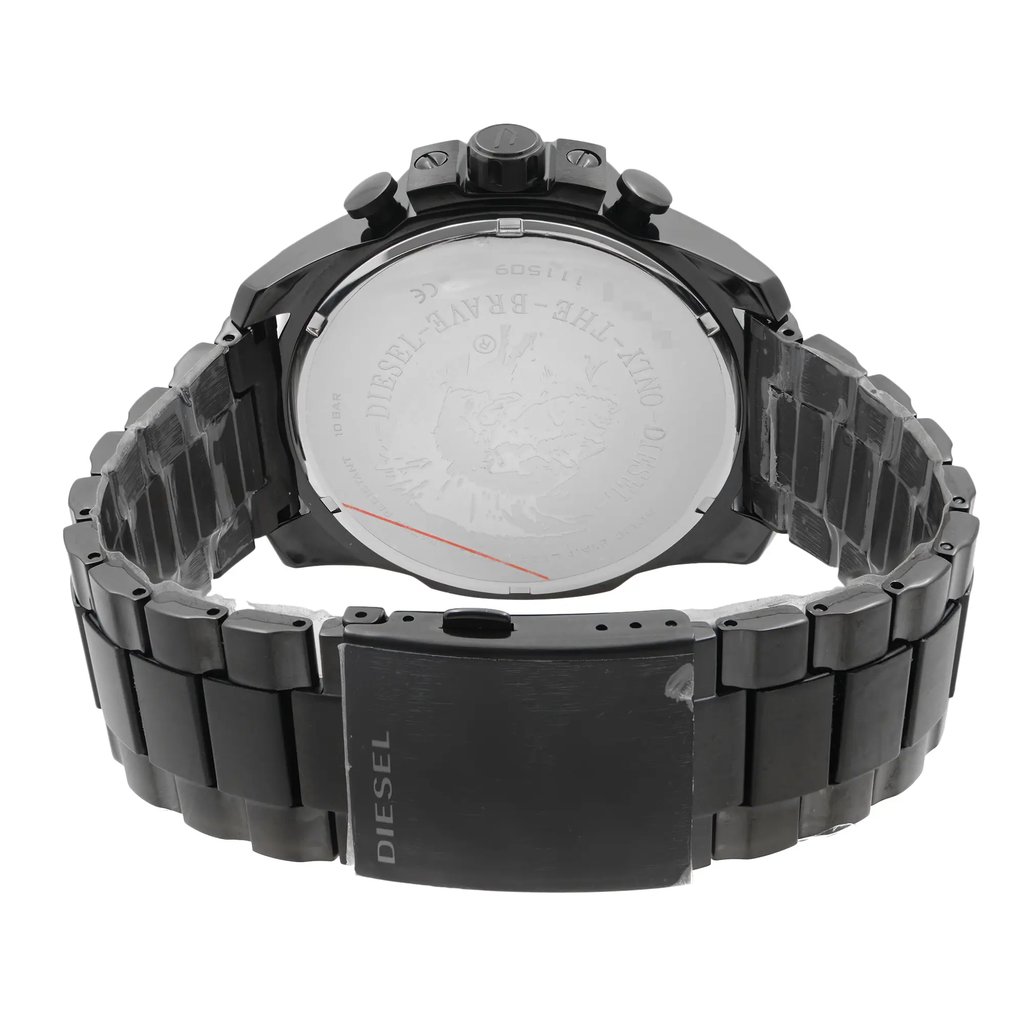Back View Of Solid Back Case And Closed Stainless Steel Band Of Diesel DZ4318 Watch Display Model Condition