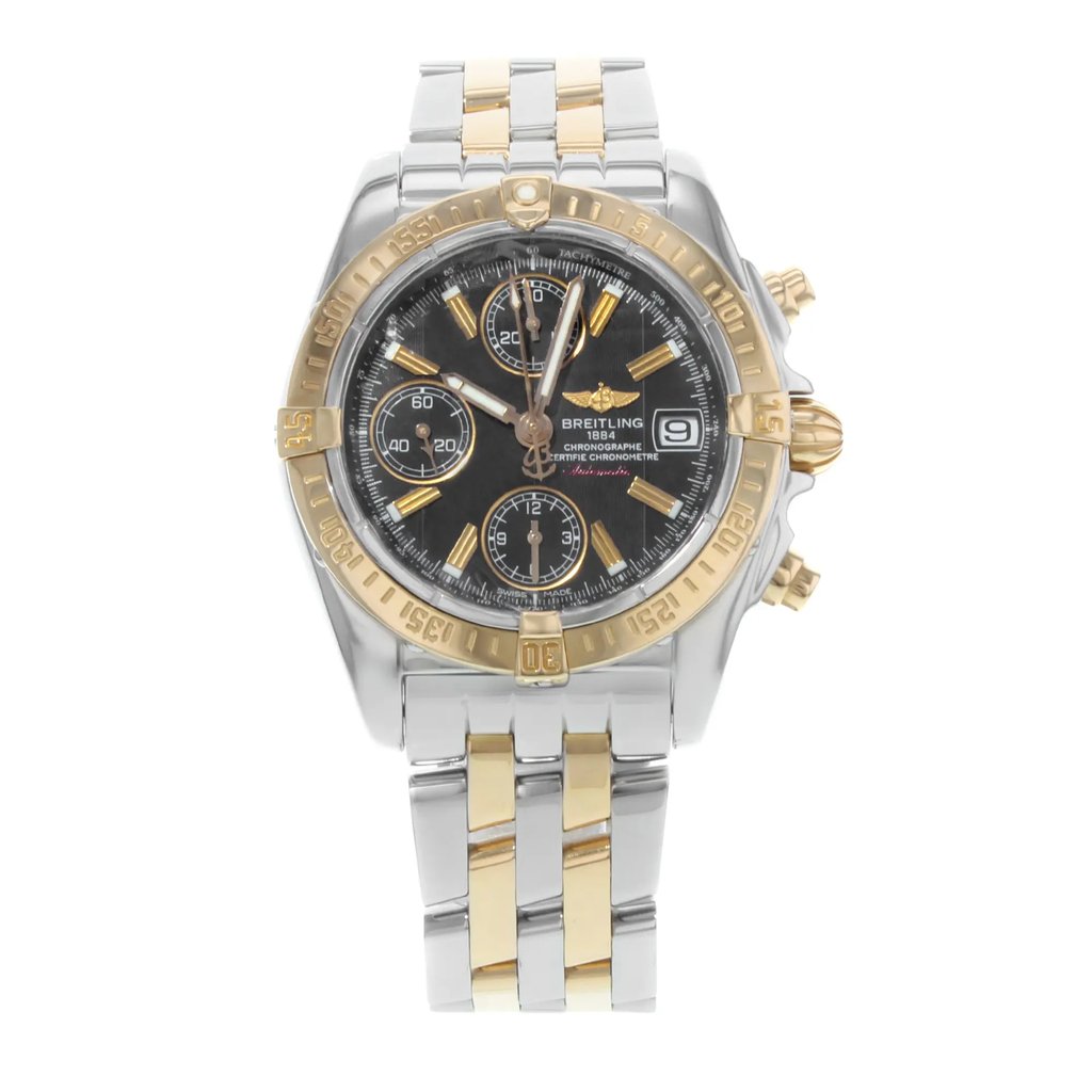 Front Full View Of Breitling C13358 Stainless Steel Watch Pre Owned Condition {Product Condition}