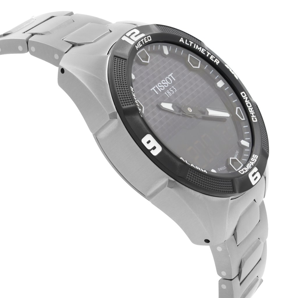 View Of Opposite Crown Facing Side Of Tissot T091.420.44.051.00 Titanium Watch Display Model Condition