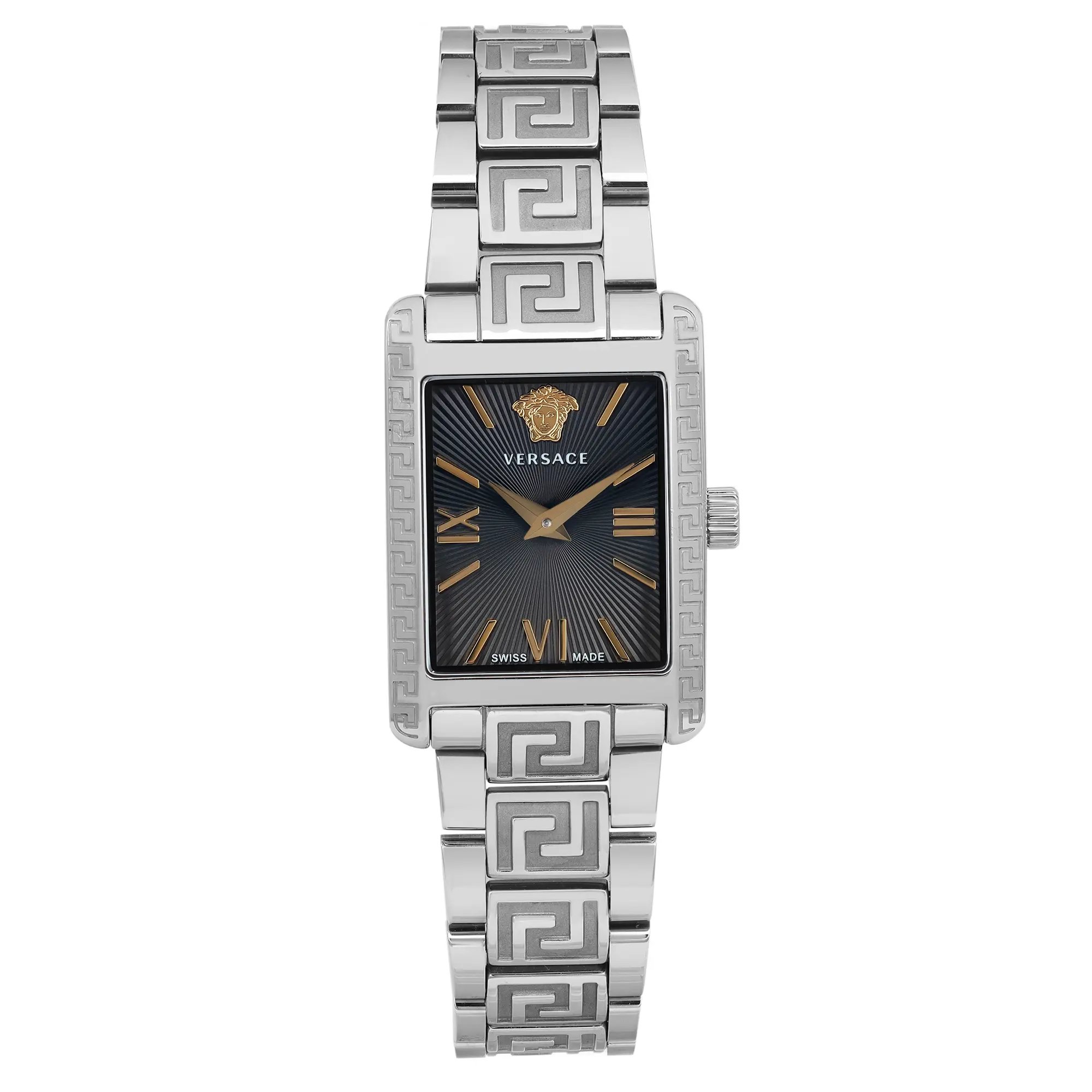 Front Full View Of Versace VE1C00822 Stainless Steel Watch Display Model Condition Excellent