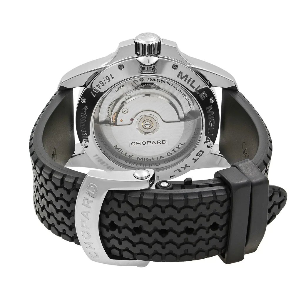 Back View Of {Caseback} Back Case And Closed Rubber Band Of Chopard 168457-3001 Watch Pre Owned Condition