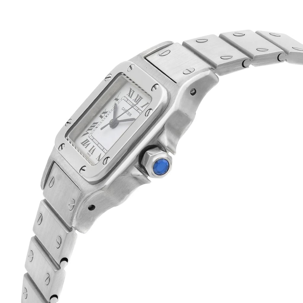 View Of Crown Facing Side Of Cartier 901 Stainless Steel Watch Pre Owned Condition