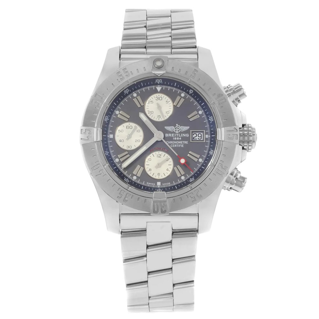 Front Full View Of Breitling A1338012/F548-132A Stainless Steel Watch Display Model Condition {Product Condition}