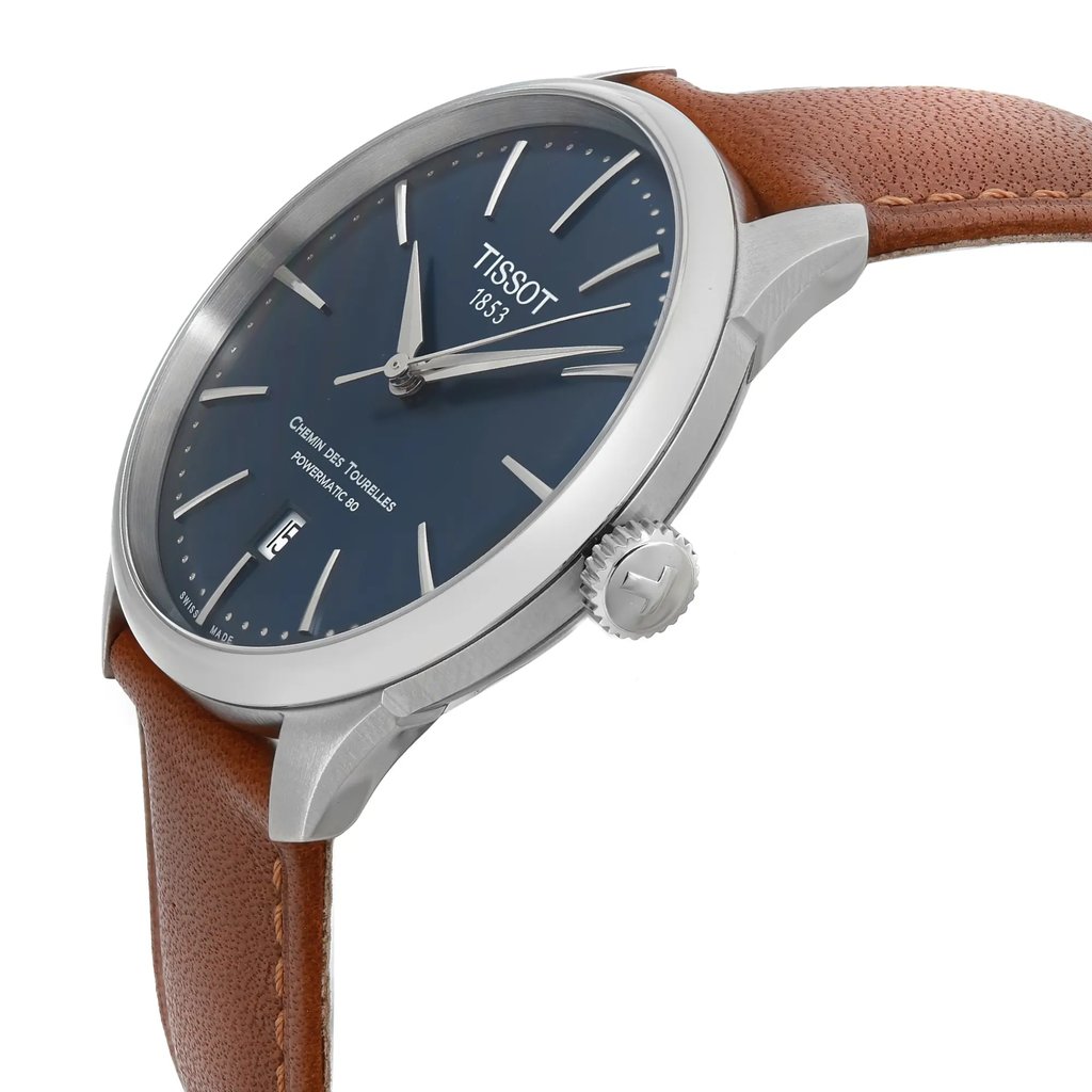 View Of Crown Facing Side Of Tissot T139.807.16.041.00 Stainless Steel Watch Unworn Condition
