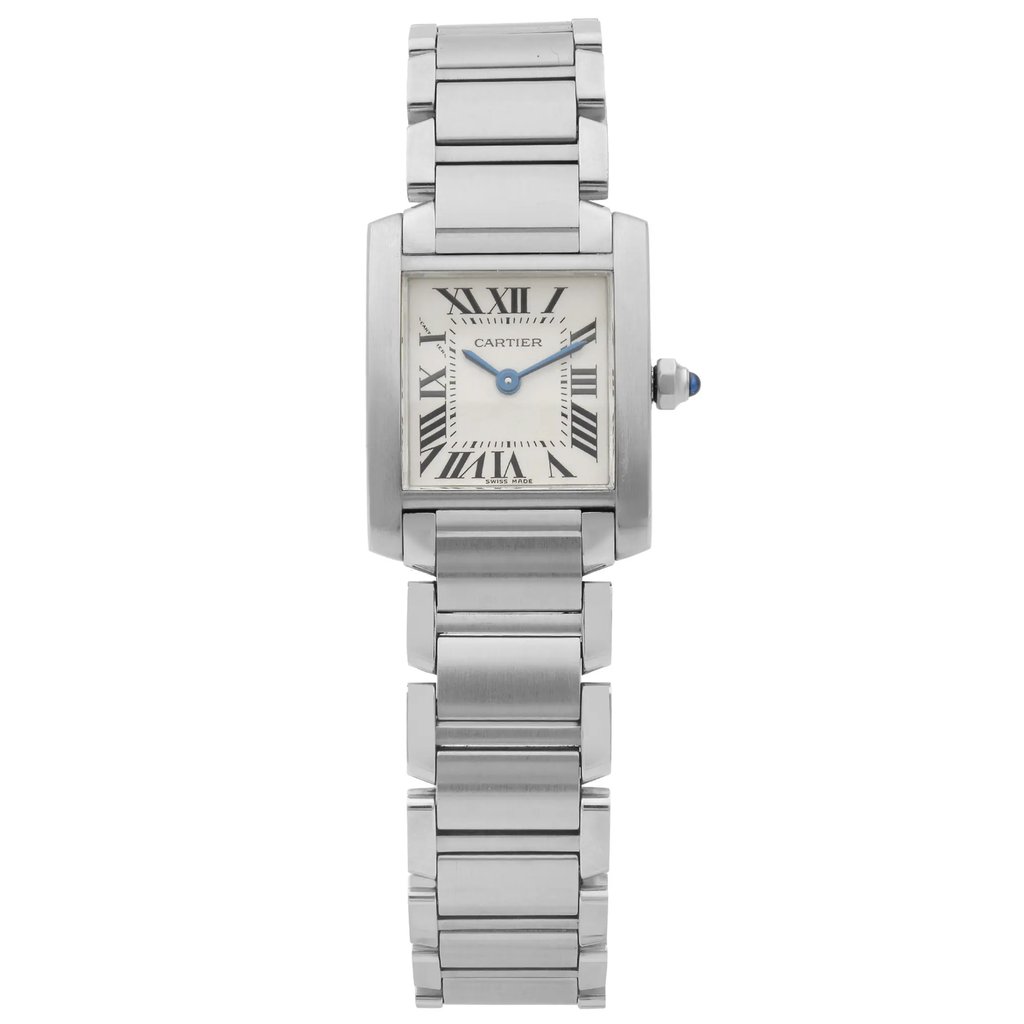 Front Full View Of Cartier W51008Q3 Stainless Steel Watch Pre Owned Condition Good